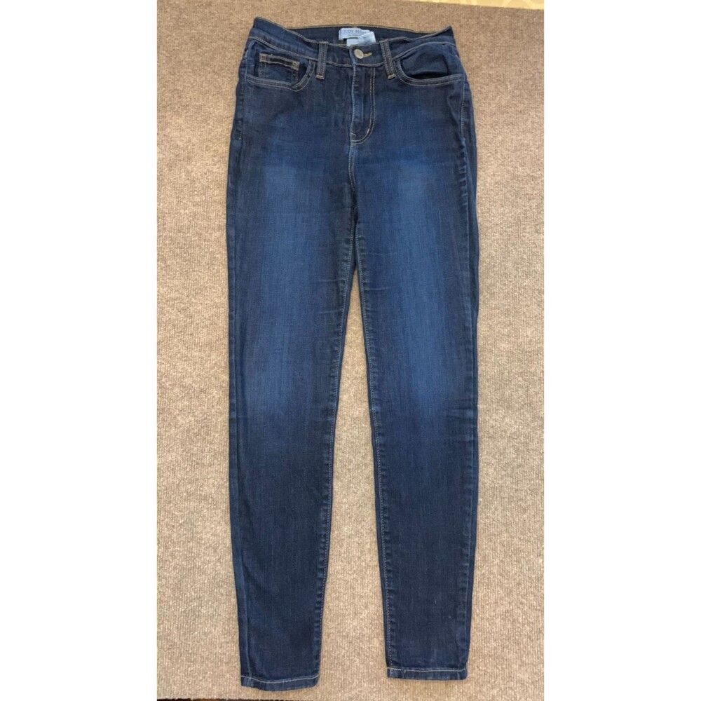 Judy Blue Jeans Womens 3/26 Mid Rise Skinny Super Stretch USA Made Dark Denim